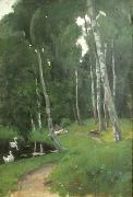 Paul Raud In a park oil painting artist